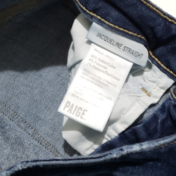 Paige Jacqueline Straight Distressed Raw Hem Jeans - Picture 7 of 8